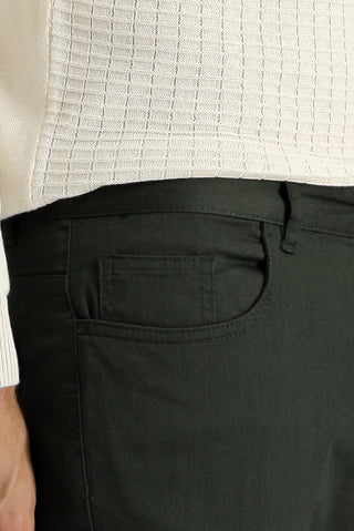  Koyu Haki 7 Drop Slim Fit Dar Kesim Likralı Kanvas / Chino Pantolon