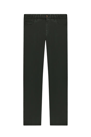 Koyu Haki Regular Fit Likralı Kanvas / Chino Pantolon