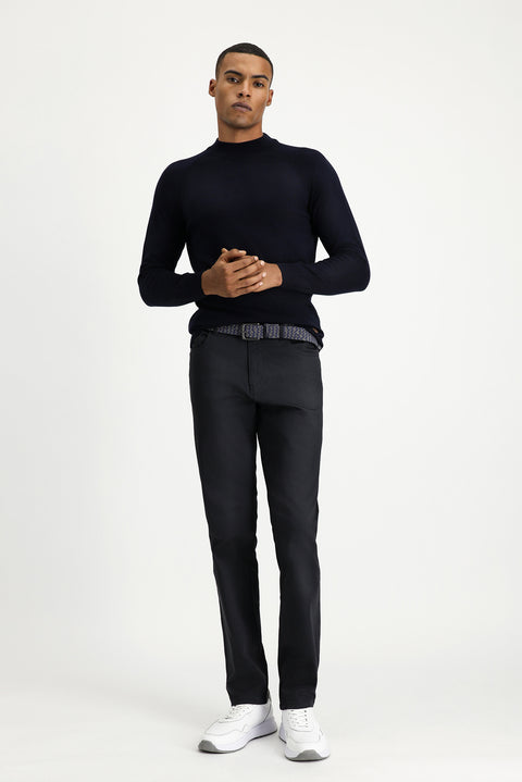 Orta Antrasit Regular Fit Standart Kesim Likralı Kanvas / Chino Pantolon