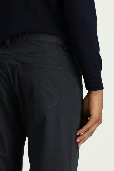Orta Antrasit Regular Fit Standart Kesim Likralı Kanvas / Chino Pantolon