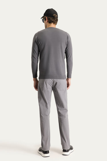 Bulut Gri Regular Fit Likralı Kanvas / Chino Pantolon