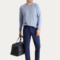 Havacı Mavi Regular Fit Likralı Kanvas / Chino Pantolon