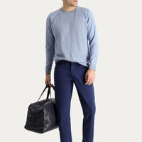 Havacı Mavi Regular Fit Standart Kesim Likralı Kanvas / Chino Pantolon