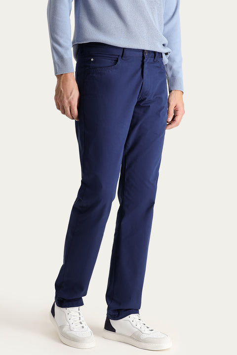 Havacı Mavi 6 Drop Regular Fit Standart Kesim Likralı Kanvas / Chino Pantolon