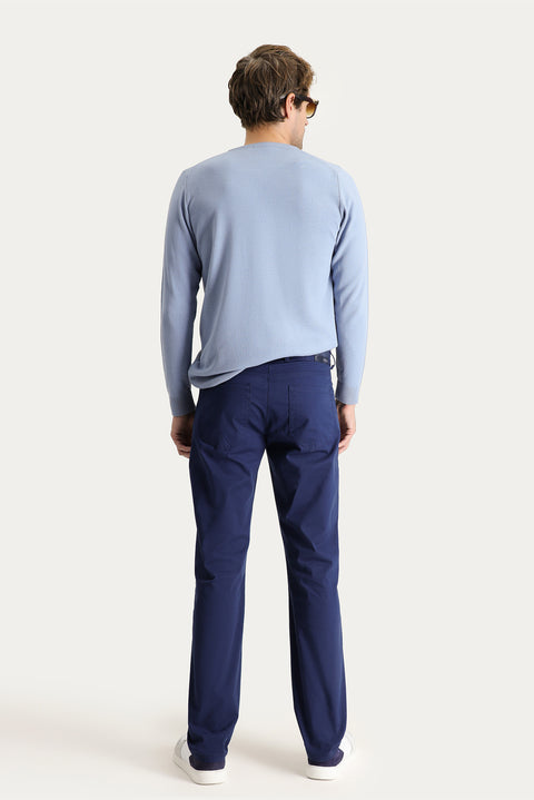Havacı Mavi 6 Drop Regular Fit Standart Kesim Likralı Kanvas / Chino Pantolon