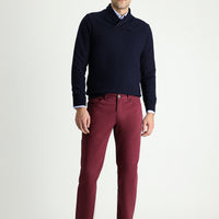Açık Bordo Regular Fit Likralı Kanvas / Chino Pantolon