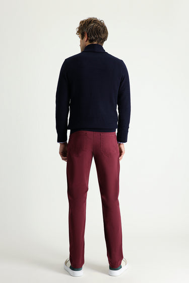  Açık Bordo Regular Fit Likralı Kanvas / Chino Pantolon