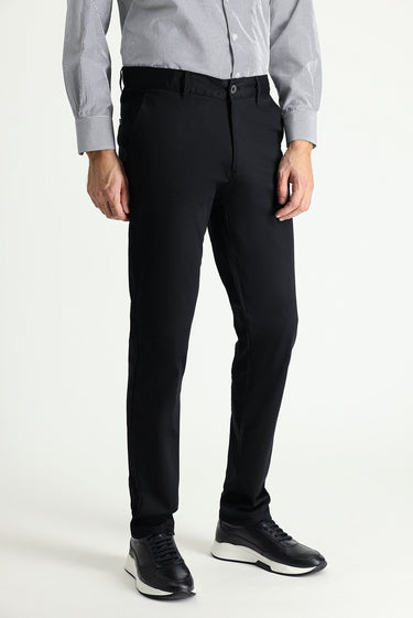  Siyah Relaxed Fit Rahat Kesim Likralı Kanvas / Chino Pantolon