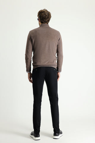  Siyah 6 Drop Regular Fit Standart Kesim Likralı Kanvas / Chino Pantolon