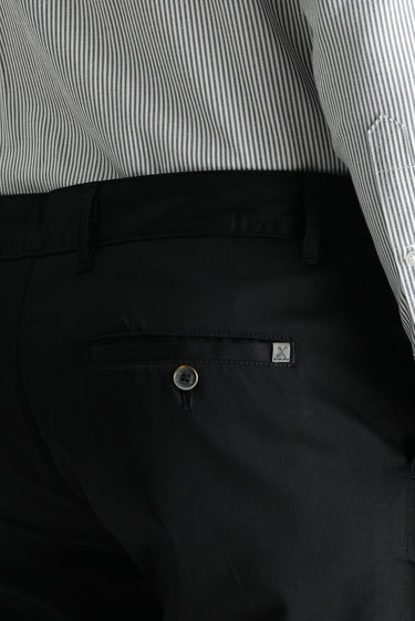 Siyah Regular Fit Likralı Kanvas / Chino Pantolon