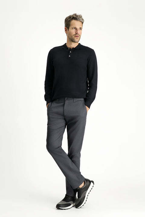 Orta Füme Regular Fit Standart Kesim Likralı Kanvas / Chino Pantolon
