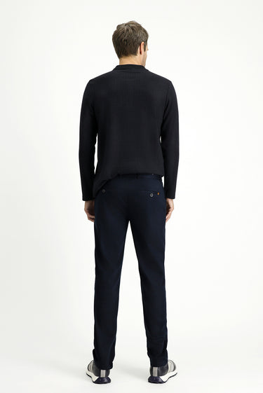 Orta Lacivert 6 Drop Regular Fit Standart Kesim Likralı Kanvas / Chino Pantolon