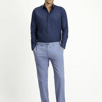 Havacı Mavi Relaxed Fit Rahat Kesim Likralı Kanvas / Chino Pantolon
