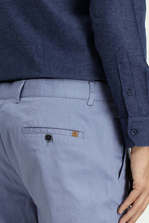 Havacı Mavi 4 Drop Relaxed Fit Rahat Kesim Likralı Kanvas / Chino Pantolon