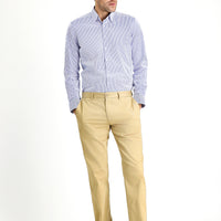 Açık Bej 7 Drop Slim Fit Dar Kesim Likralı Kanvas / Chino Pantolon