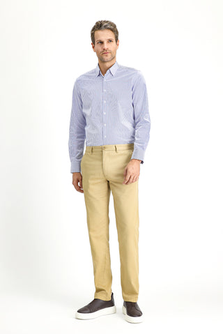  Açık Bej Regular Fit Standart Kesim Likralı Kanvas / Chino Pantolon