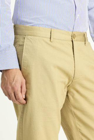  Açık Bej Slim Fit Dar Kesim Likralı Kanvas / Chino Pantolon