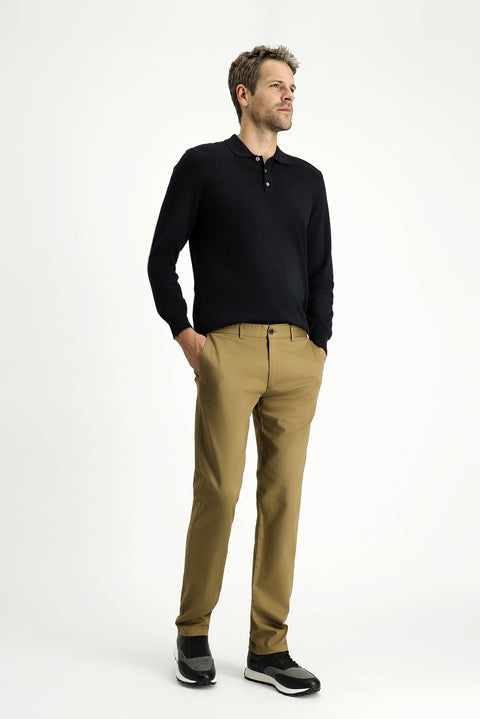 Koyu Bej 6 Drop Regular Fit Standart Kesim Likralı Kanvas / Chino Pantolon