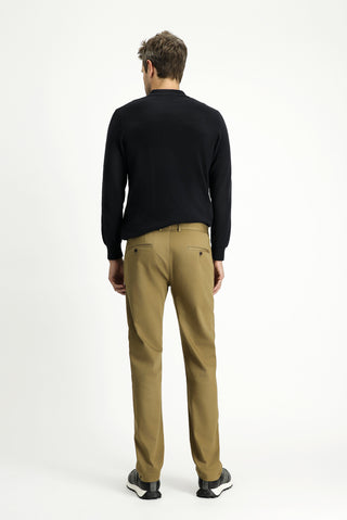  Koyu Bej Regular Fit Likralı Kanvas / Chino Pantolon