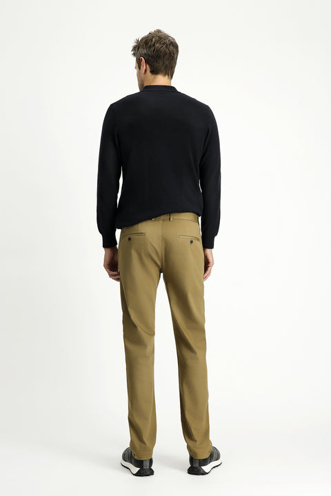 Koyu Bej 6 Drop Regular Fit Standart Kesim Likralı Kanvas / Chino Pantolon