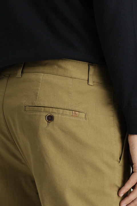 Koyu Bej 6 Drop Regular Fit Standart Kesim Likralı Kanvas / Chino Pantolon