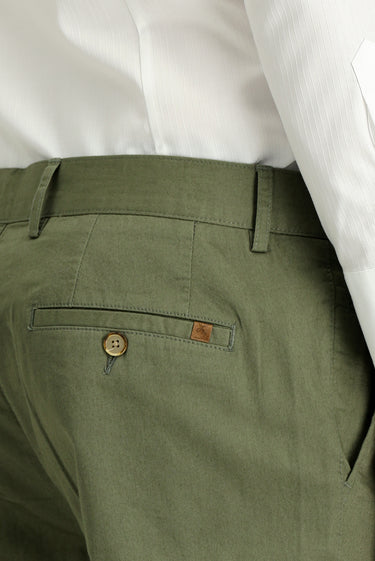 Orta Haki Regular Fit Likralı Kanvas / Chino Pantolon