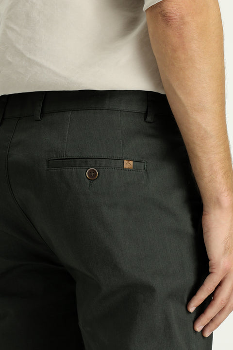 Koyu Haki 6 Drop Regular Fit Standart Kesim Likralı Kanvas / Chino Pantolon