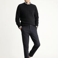 Orta Antrasit Regular Fit Likralı Kanvas / Chino Pantolon