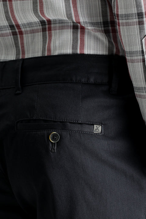 Orta Antrasit Regular Fit Standart Kesim Likralı Kanvas / Chino Pantolon