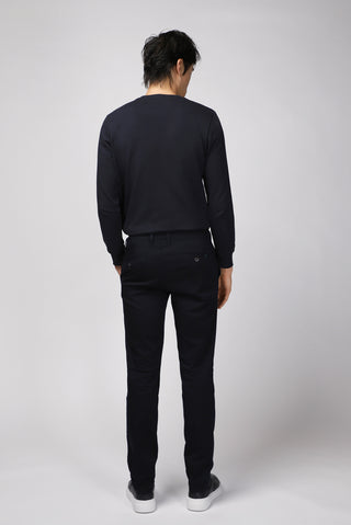  Koyu Lacivert 6 Drop Regular Fit Standart Kesim Likralı Kanvas / Chino Pantolon