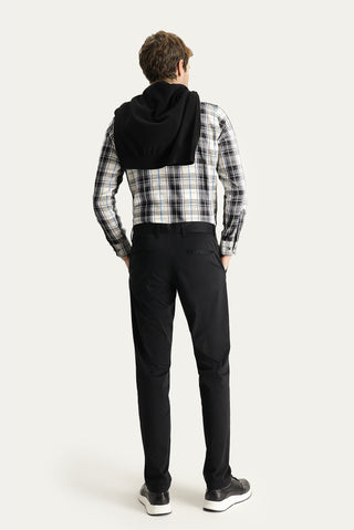  Siyah 6 Drop Regular Fit Standart Kesim Likralı Saten Kanvas / Chino Pantolon