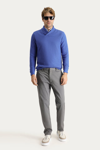  Orta Gri 7 Drop Slim Fit Dar Kesim Likralı Saten Kanvas / Chino Pantolon