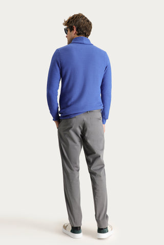  Orta Gri 7 Drop Slim Fit Dar Kesim Likralı Saten Kanvas / Chino Pantolon