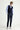  Koyu Lacivert Slim Fit Dar Kesim Likralı Saten Kanvas / Chino Pantolon