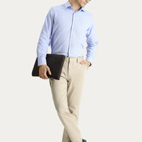 Kum Slim Fit Dar Kesim Likralı Saten Kanvas / Chino Pantolon