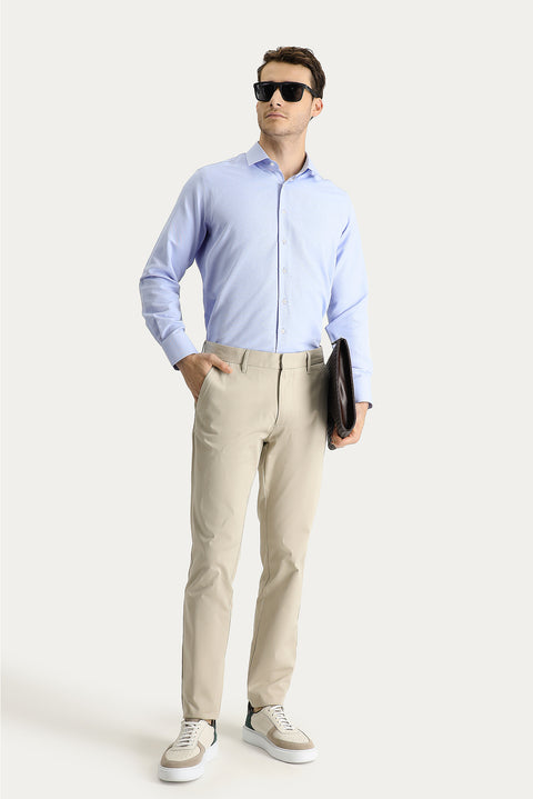 Kum Relaxed Fit Rahat Kesim Likralı Saten Kanvas / Chino Pantolon