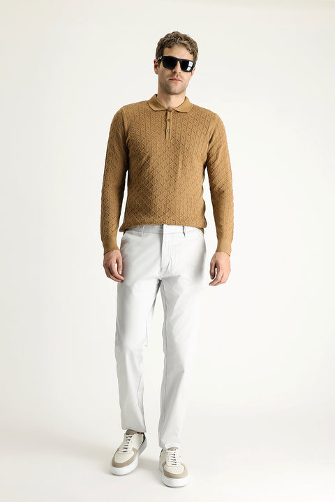 Taş Relaxed Fit Rahat Kesim Likralı Saten Kanvas / Chino Pantolon