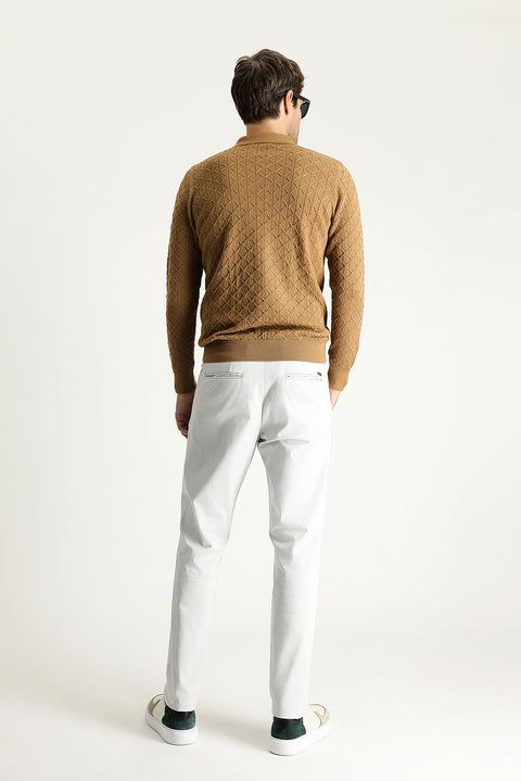 Taş Relaxed Fit Rahat Kesim Likralı Saten Kanvas / Chino Pantolon