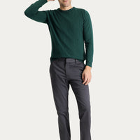 Orta Antrasit Regular Fit Likralı Saten Kanvas / Chino Pantolon