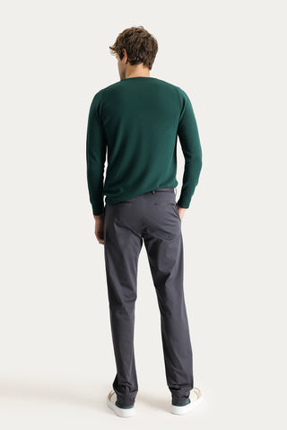  Orta Antrasit 7 Drop Slim Fit Dar Kesim Likralı Saten Kanvas / Chino Pantolon
