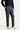 Koyu Lacivert Slim Fit Dar Kesim Beli Lastikli İpli Desenli Likralı Pantolon