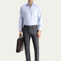 Koyu Füme Regular Fit Desenli Likralı Kanvas / Chino Pantolon