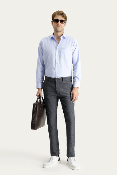  Koyu Füme Regular Fit Desenli Likralı Kanvas / Chino Pantolon