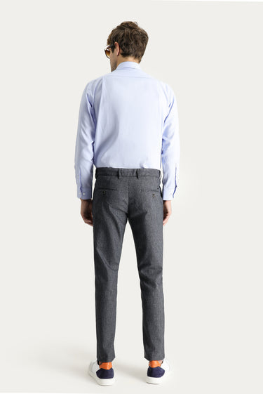  Koyu Füme Regular Fit Desenli Likralı Kanvas / Chino Pantolon