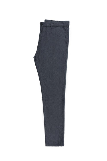Koyu Mavi  Regular Fit Desenli Likralı Kanvas / Chino Pantolon