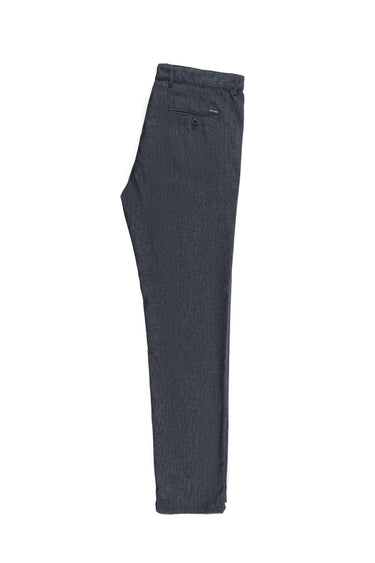 Koyu Mavi  Regular Fit Desenli Likralı Kanvas / Chino Pantolon