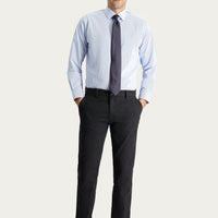 Black Slim Fit Narrow Cut Patterned Lycra Canvas / Chino Trousers