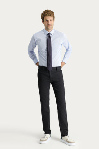  Siyah 6 Drop Regular Fit Standart Kesim Desenli Likralı Kanvas / Chino Pantolon