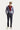  Koyu Lacivert Slim Fit Dar Kesim Desenli Likralı Kanvas / Chino Pantolon