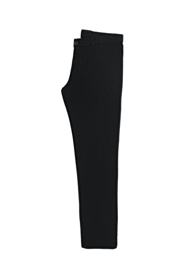  Siyah Slim Fit Dar Kesim Likralı Kanvas / Chino Pantolon